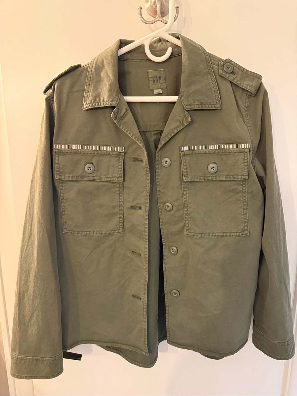 GAP Olive Utility Jacket with Button Front